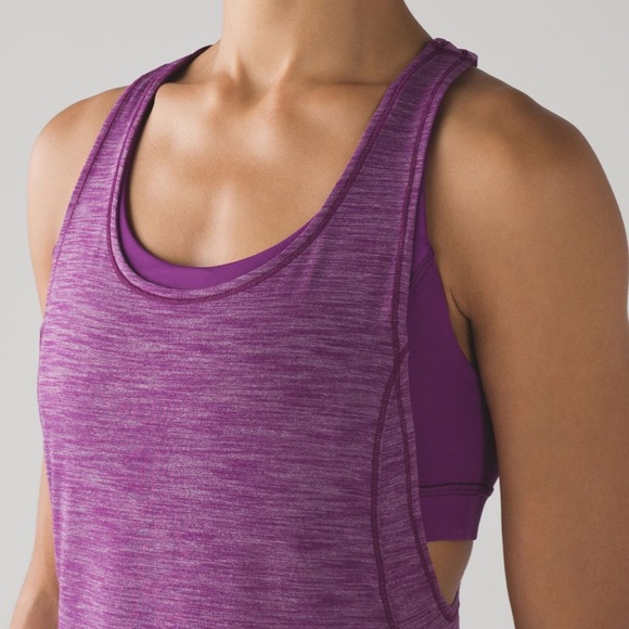 Lululemon On Track Tank with built-in bra - Heathered Aurora - Picture 6 of 10